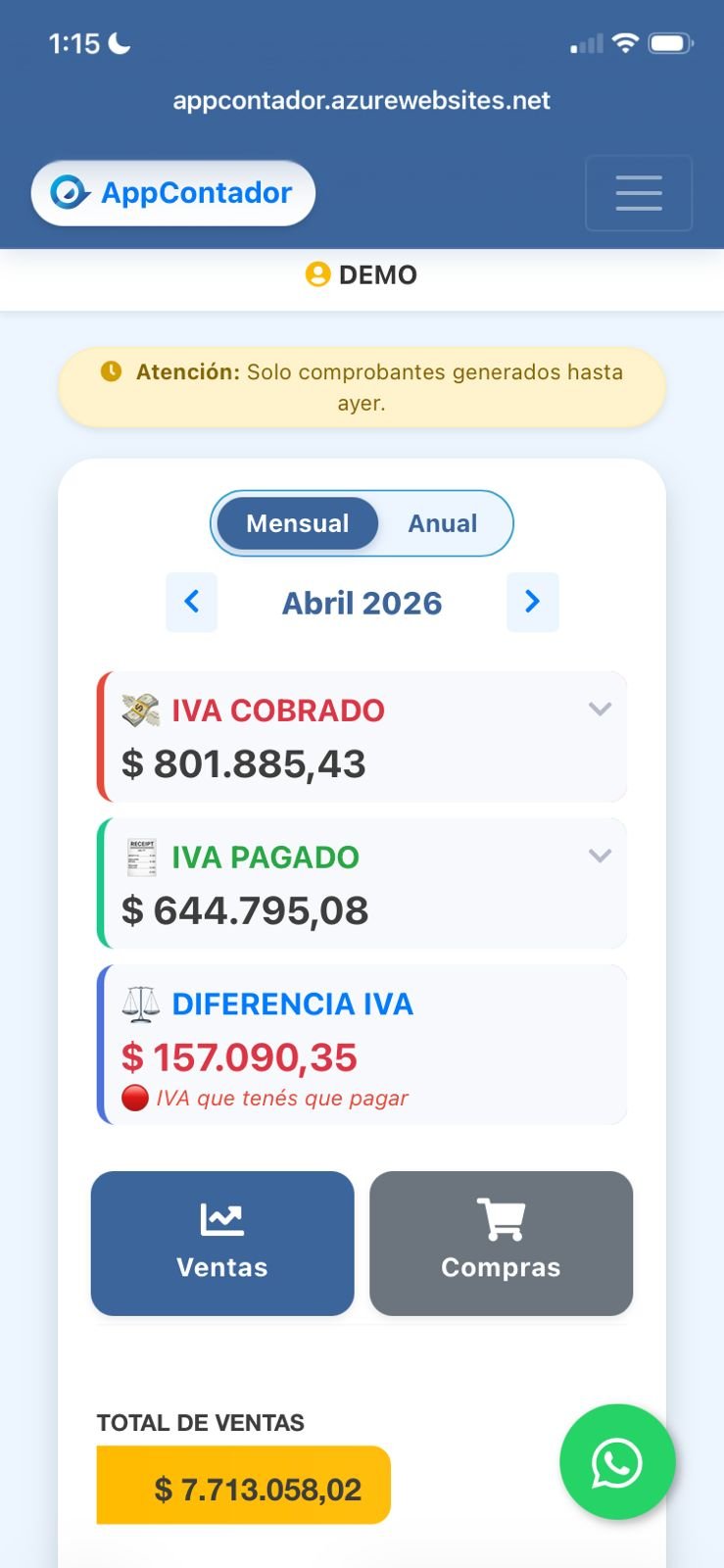 Monitor IVA AppContador